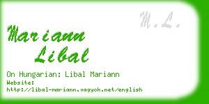 mariann libal business card